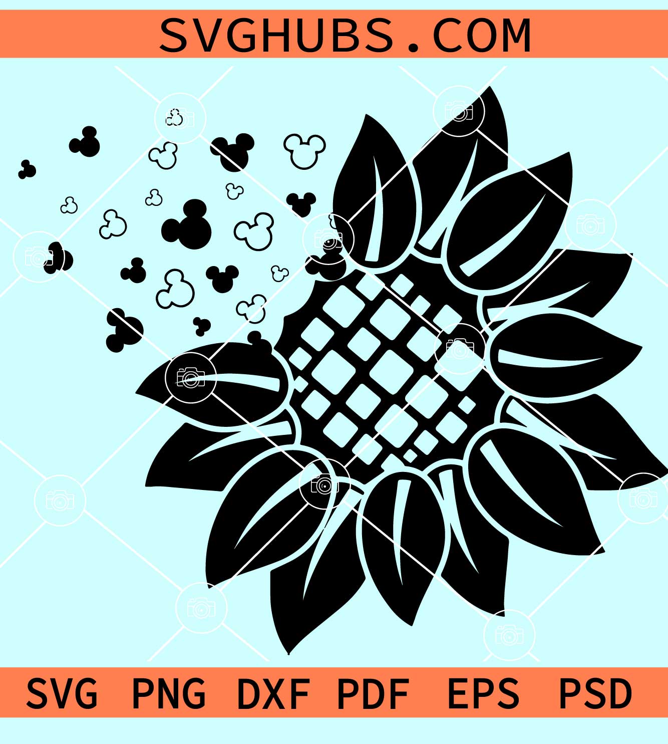 Mickey sunflower SVG, Mickey Mouse svg, Mickey Head Sunflower SVG