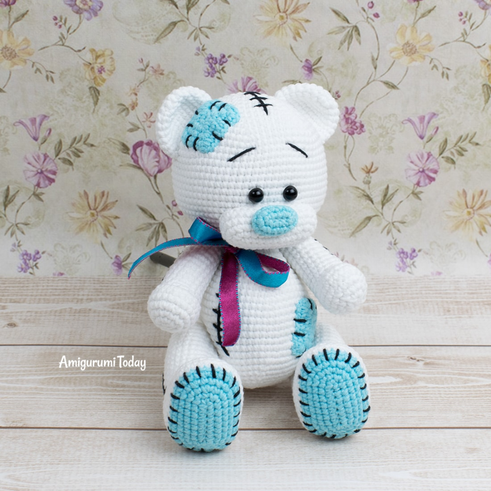 Free Teddy Bear crochet pattern - Amigurumi Today | Crochet teddy bear