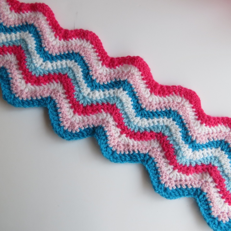 starting a rippled or zig zag crochet pattern little blanket http://www