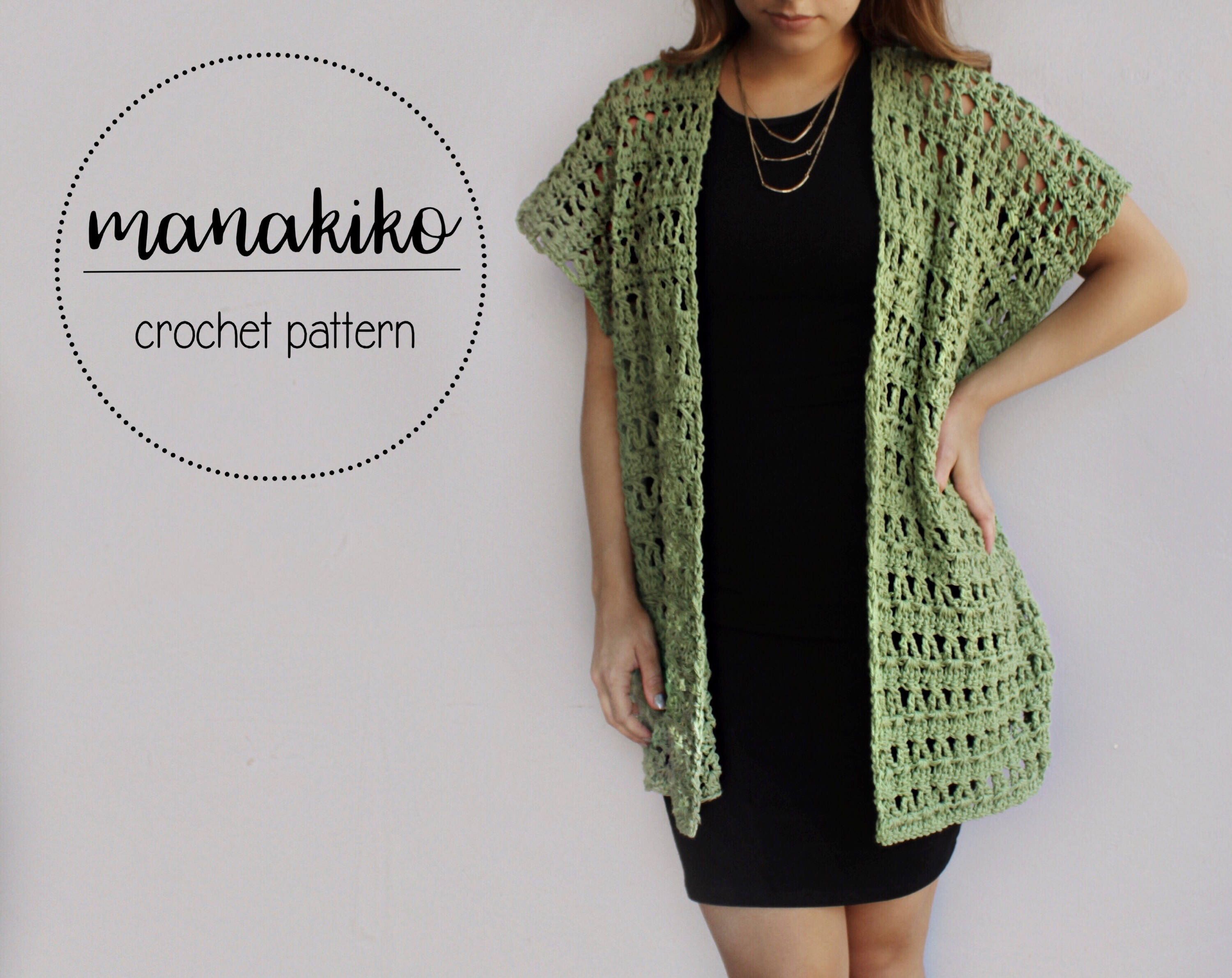 Kihei Kimono Pattern Crochet Pattern Kimono Cardigan - Etsy | Crochet