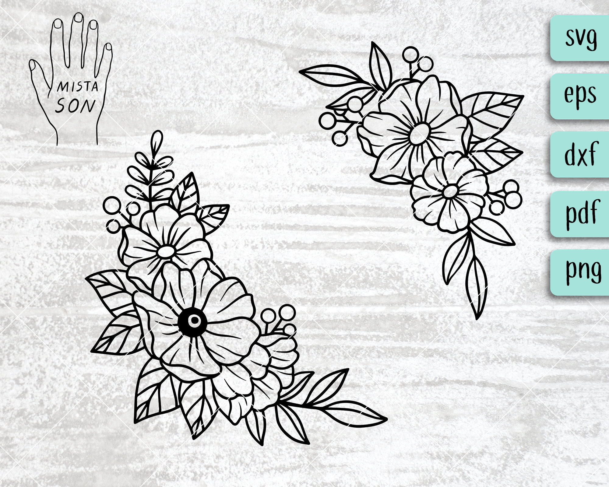 Floral Border SVG Floral Border PNG Floral SVG File Floral - Etsy