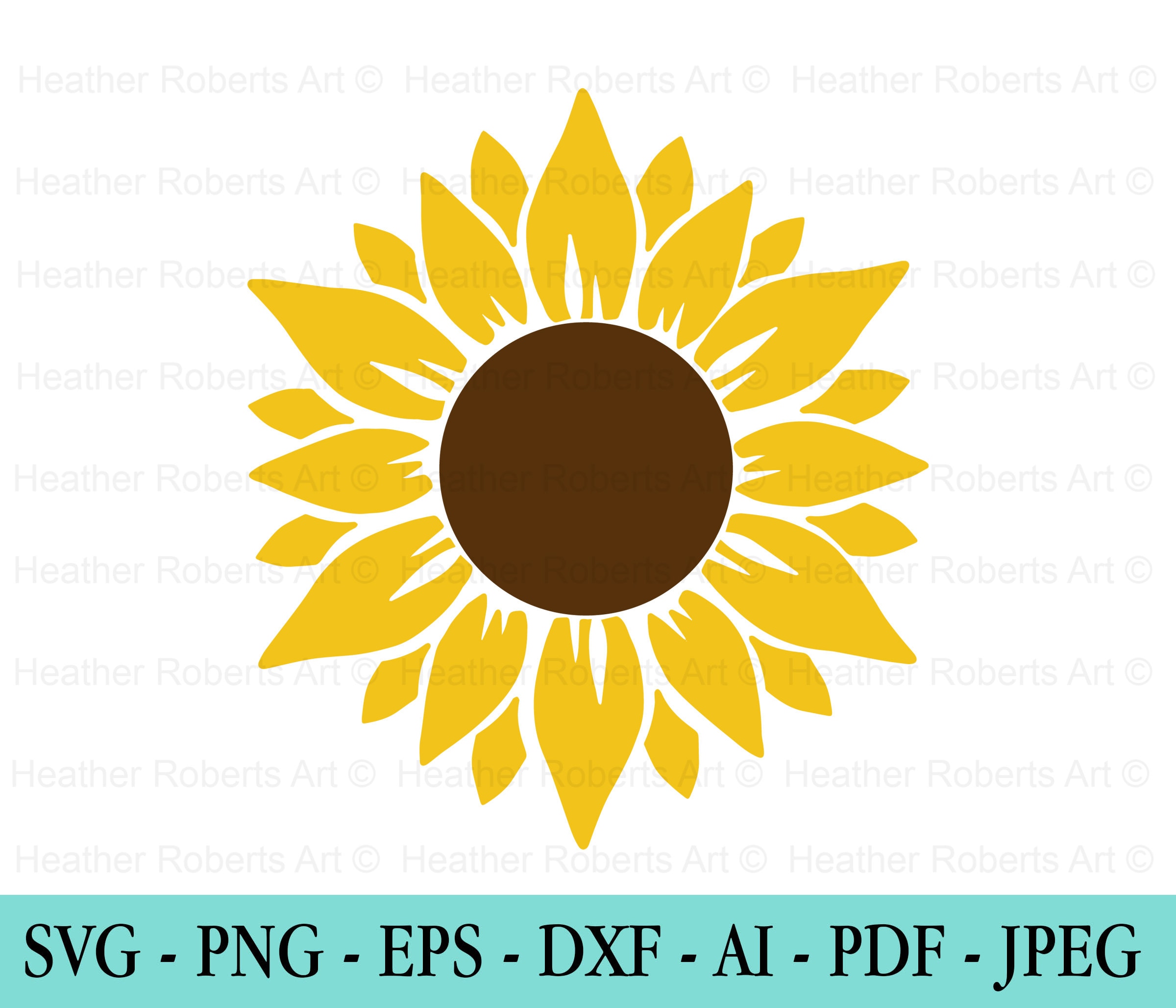 Sunflower SVG Flower Svg Digital Download Clipart - Etsy Denmark