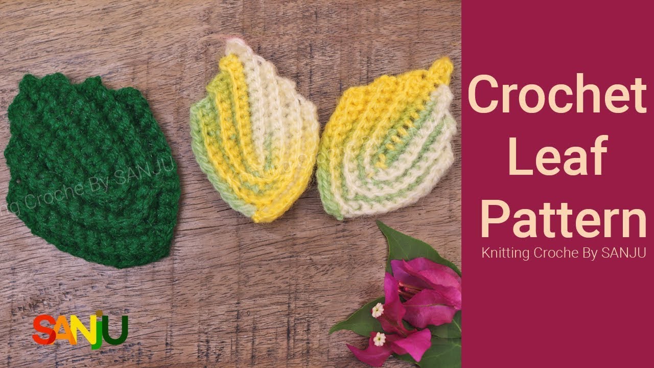 How to crochet a leaf design | Crochet leaf pattern - YouTube