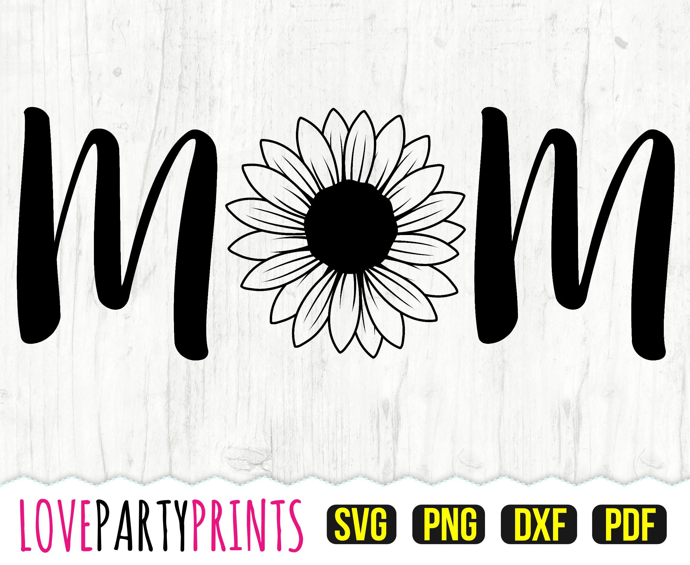 Sunflower Mom SVG DXF PNG Pdf Sunflower Mum Svg Mom with | Etsy