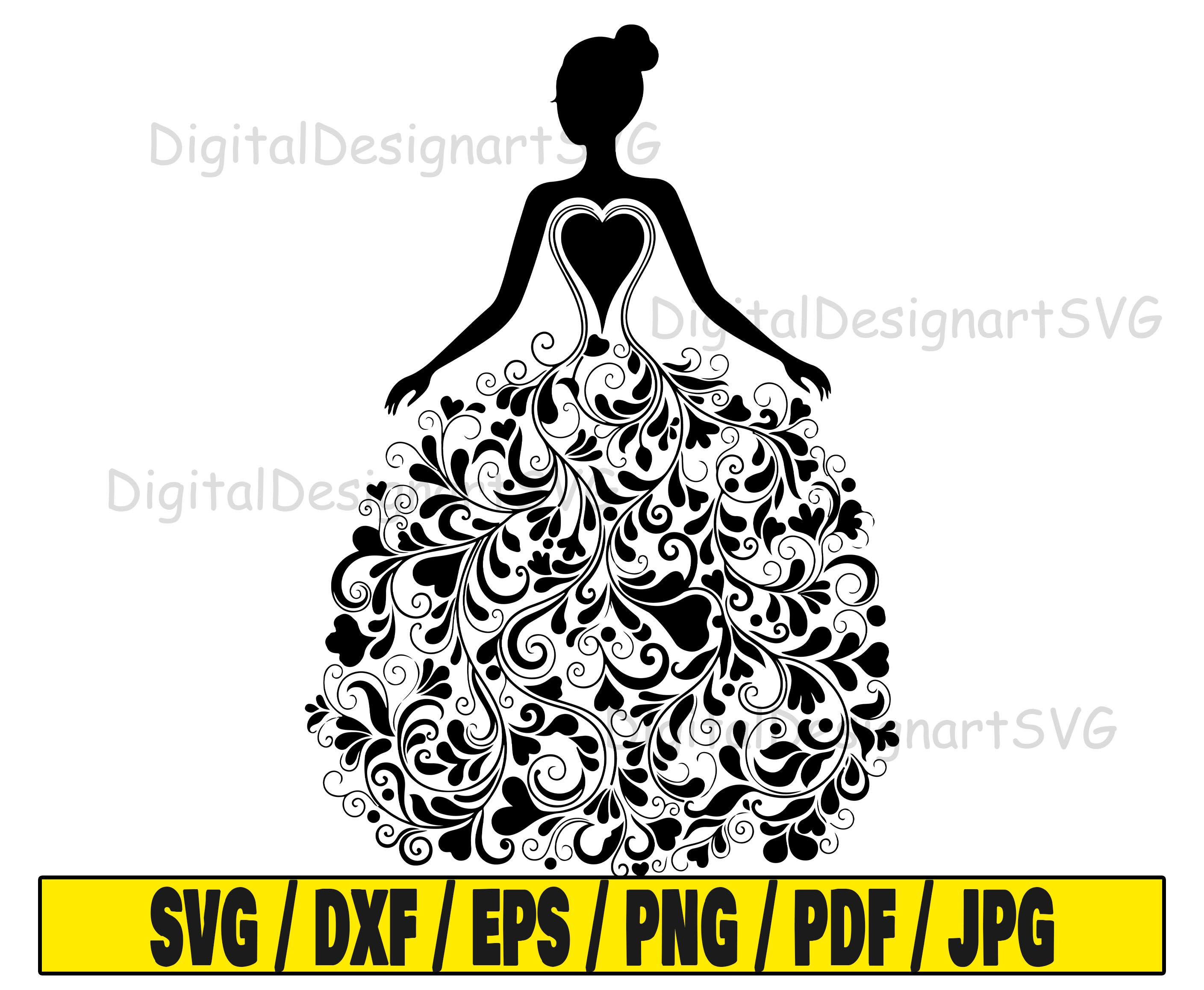 Floral woman svg woman svg cut file flowers clipart svg cut | Etsy