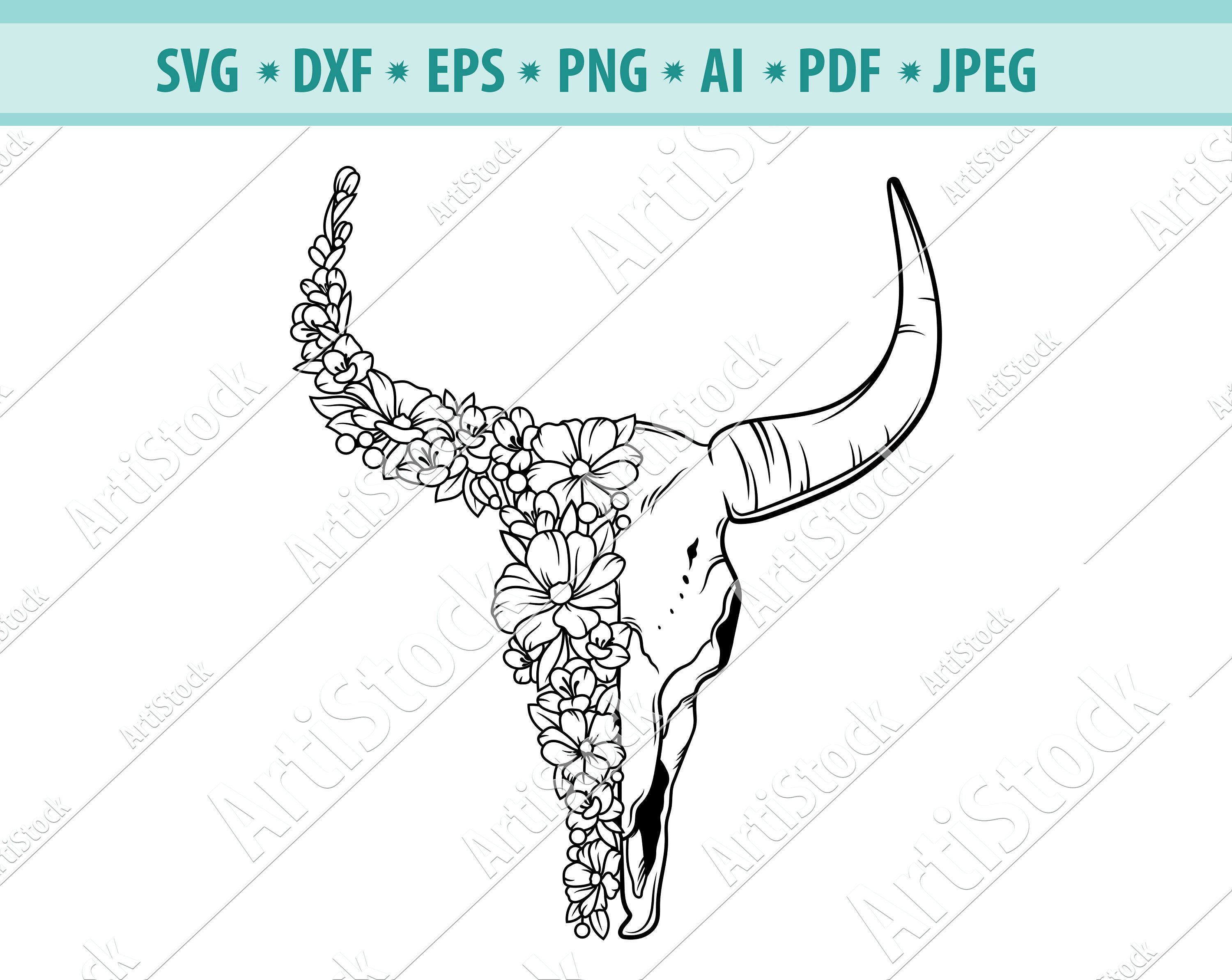 Bull Skulls, Cow Skull, Animal Skulls, Skull Tattoo Flowers, Flower