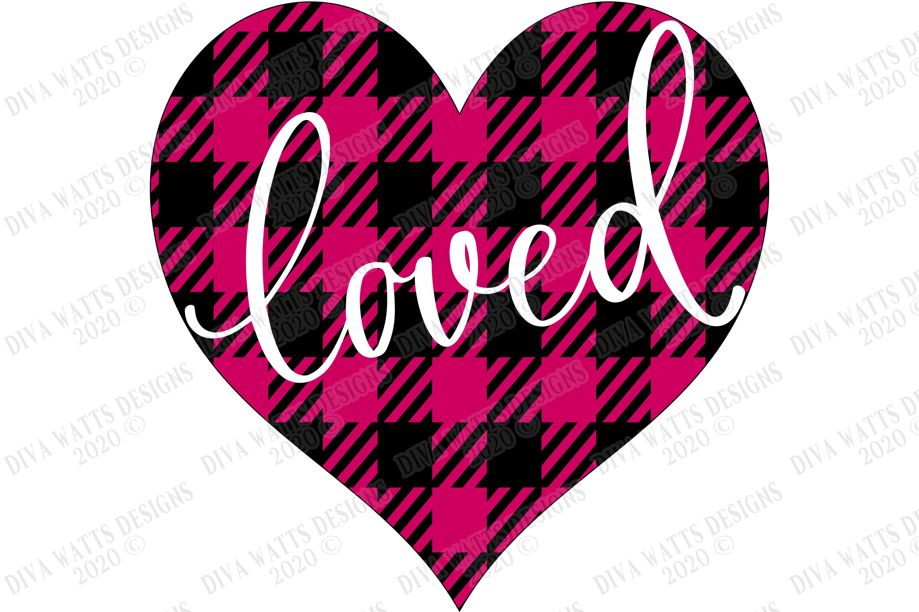 Buffalo Plaid Check Heart - Loved - Valentine's Day - SVG (416720