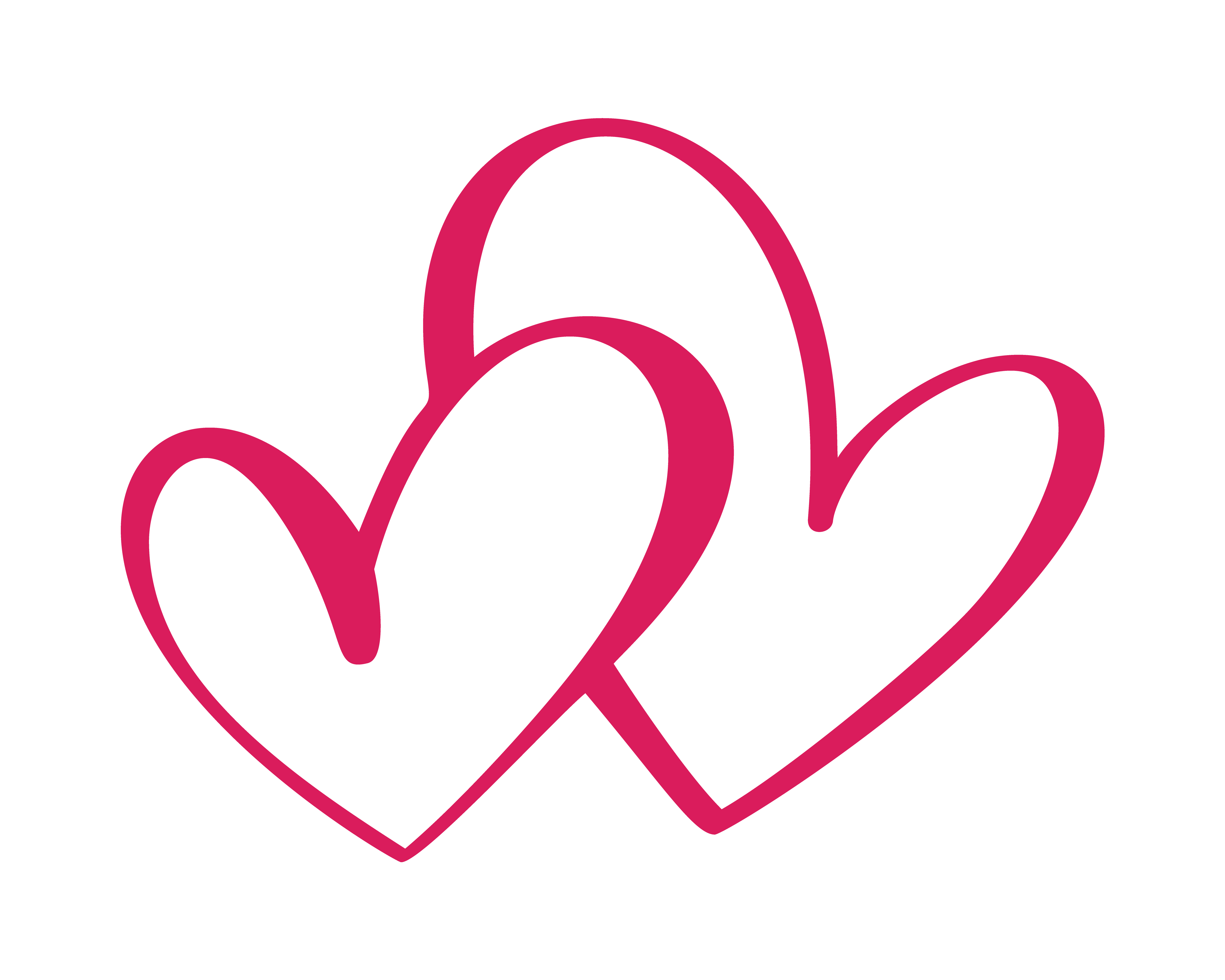 Heart two love sign. Icon on white background. Romantic symbol linked