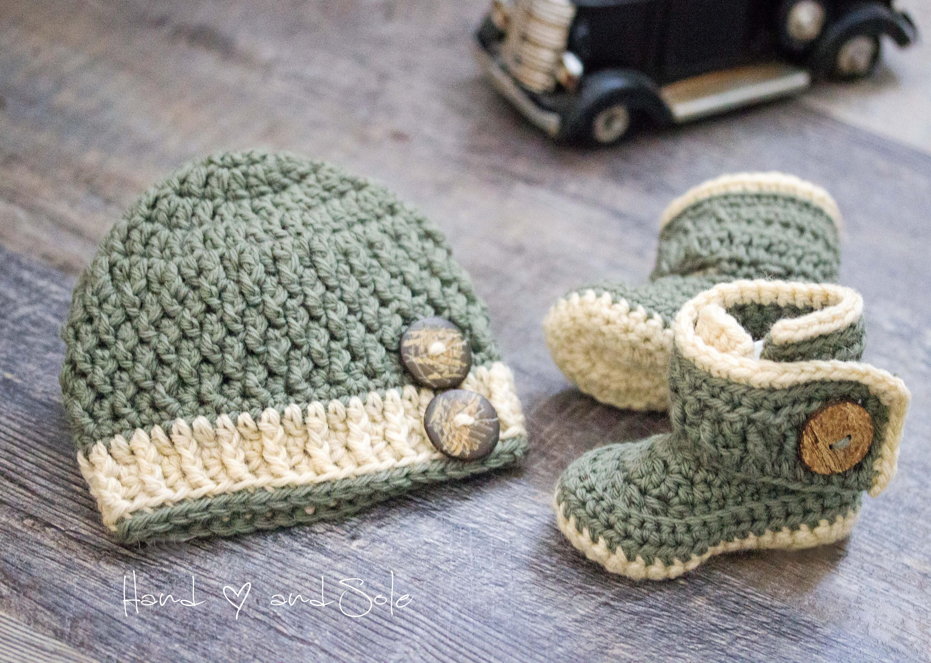 Crochet Pattern For Baby Booties And Hat